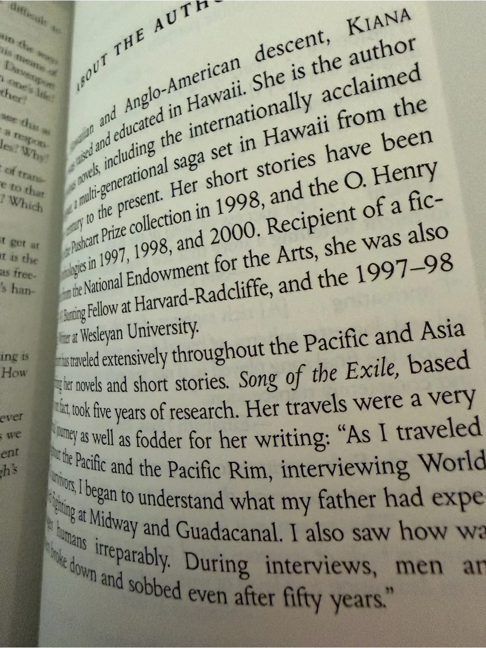 Book Song of the Exile Novel Softcover by Kiana Davenport Hawaii War Statehood